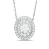 Thumbnail Image 1 of 1/3 CT. T.W. Certified Diamond Oval Double Frame Pendant in 14K White Gold (J/I1)