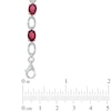 Thumbnail Image 1 of Oval Lab-Created Ruby and Diamond Accent Oval Outline Bracelet in Sterling Silver - 7.5"