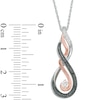Thumbnail Image 2 of Enhanced Black and White Diamond Accent "MOM" Infinity Pendant in Sterling Silver and 10K Rose Gold