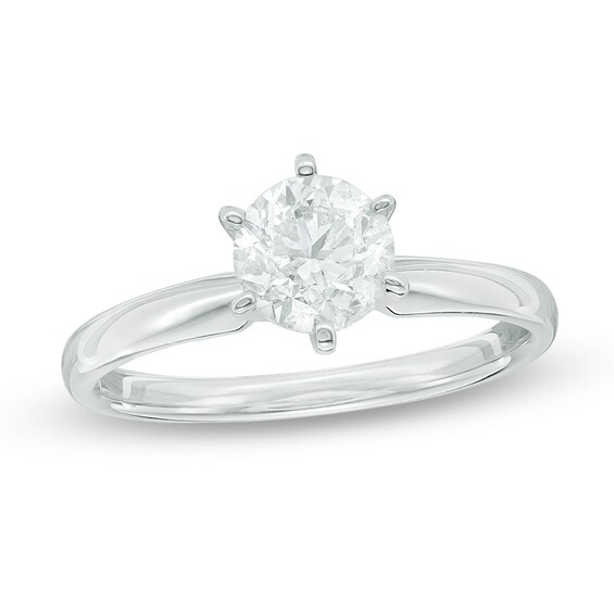 1 CT. Certified Diamond Solitaire Engagement Ring in 14K White Gold (J/I2)