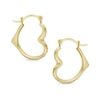 Thumbnail Image 0 of Heart-Shaped Hoop Earrings in 10K Gold