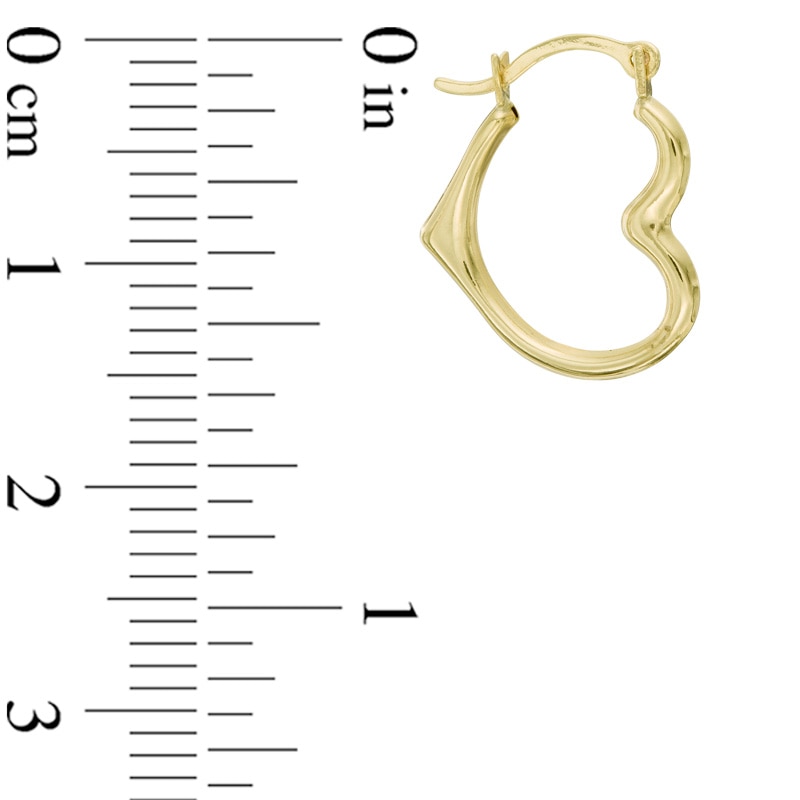 Heart-Shaped Hoop Earrings in 10K Gold