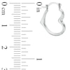 Thumbnail Image 2 of Heart-Shaped Hoop Earrings in 10K White Gold