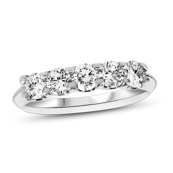 2 CT. T.w. Diamond Five Stone Anniversary Band in 14K White Gold