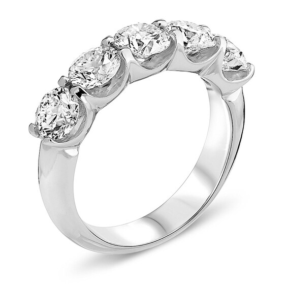 2 CT. T.w. Diamond Five Stone Anniversary Band in 14K White Gold