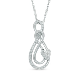 Diamond Accent Swirl Pendant in Sterling Silver