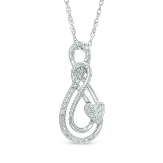Diamond Accent Swirl Pendant in Sterling Silver