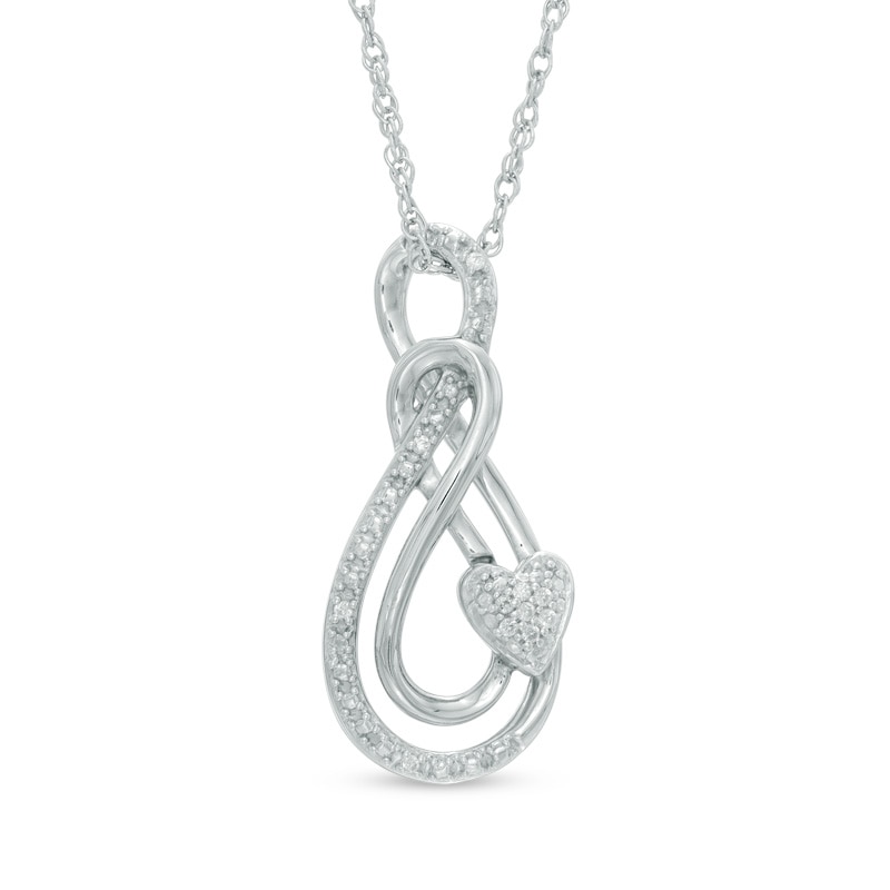 Main Image 1 of Diamond Accent Swirl Pendant in Sterling Silver