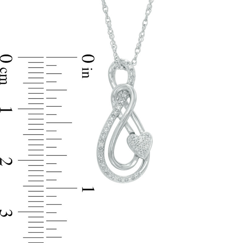 Main Image 2 of Diamond Accent Swirl Pendant in Sterling Silver