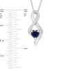 Thumbnail Image 1 of 6.5mm Heart-Shaped Lab-Created Blue Sapphire and Diamond Accent Infinity Pendant in 10K White Gold