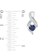 Thumbnail Image 2 of 5.0mm Heart-Shaped Lab-Created Blue Sapphire and 0.04 CT. T.W. Diamond Infinity Drop Earrings in 10K White Gold