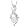 Thumbnail Image 1 of 6.5mm Heart-Shaped Lab-Created White Sapphire and Diamond Accent Infinity Pendant in 10K White Gold