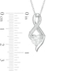 Thumbnail Image 2 of 6.5mm Heart-Shaped Lab-Created White Sapphire and Diamond Accent Infinity Pendant in 10K White Gold