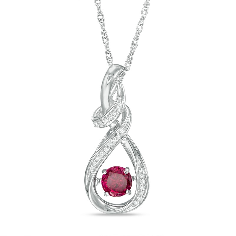 Unstoppable Love™ 4.3mm Lab-Created Ruby and Diamond Accent Cascading ...