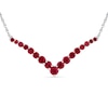 Thumbnail Image 0 of Lab-Created Ruby Graduated Chevron Necklace in 10K White Gold