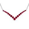 Thumbnail Image 0 of Lab-Created Ruby Graduated Chevron Necklace in 10K White Gold