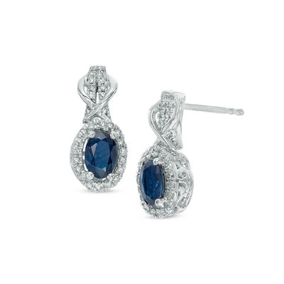 zales blue diamond earrings