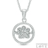 Thumbnail Image 1 of 1/10 CT. T.W. Diamond Dog Paw Pendant in Sterling Silver