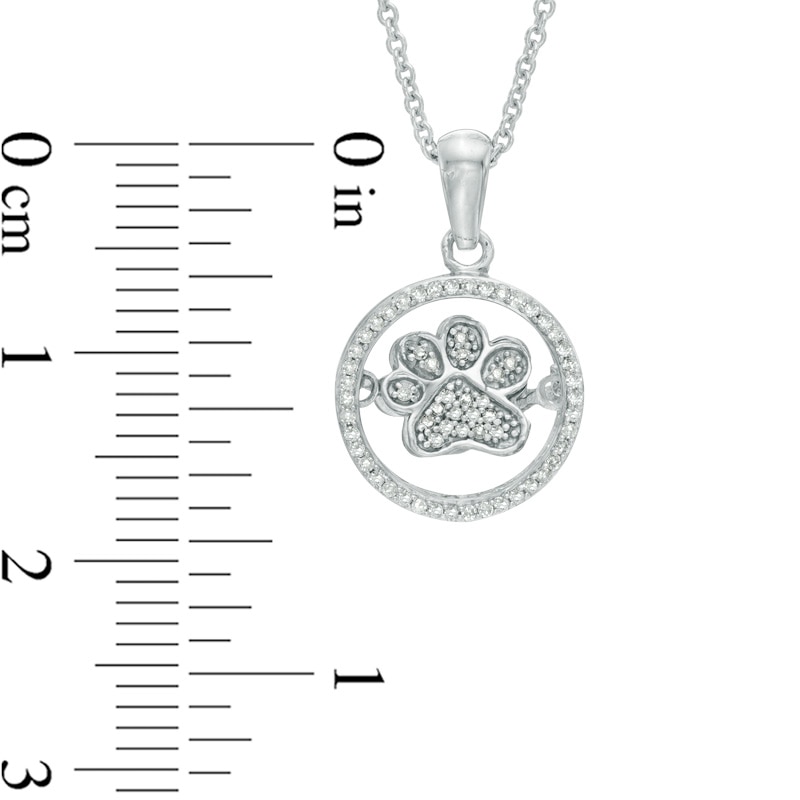 Main Image 2 of 1/10 CT. T.W. Diamond Dog Paw Pendant in Sterling Silver