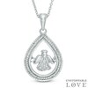 Thumbnail Image 1 of 1/10 CT. T.W. Diamond Teardrop Angel Pendant in Sterling Silver