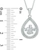 Thumbnail Image 1 of 1/10 CT. T.W. Diamond Teardrop Angel Pendant in Sterling Silver