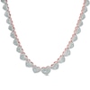 Thumbnail Image 0 of 1/10 CT. T.W. Diamond Heart Necklace in Sterling Silver and 18K Rose Gold Plate - 16"