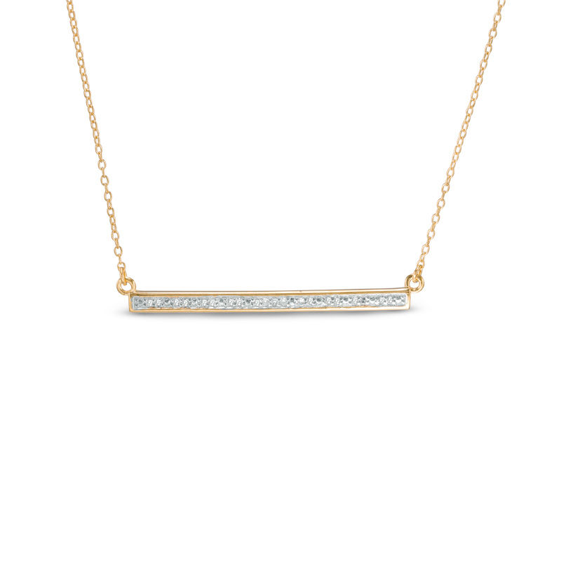 1/10 CT. T.W. Diamond Bar Necklace in 