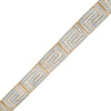 Thumbnail Image 1 of 1/10 CT. T.W. Diamond Greek Key Bracelet in Sterling Silver and 18K Gold Plate - 7.25"