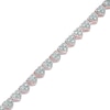Thumbnail Image 1 of 1/10 CT. T.W. Diamond Heart Bracelet in Sterling Silver and 18K Rose Gold Plate - 7.25"