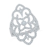 Thumbnail Image 1 of 3/4 CT. T.W. Diamond Vintage-Style Scroll Ring in 10K White Gold