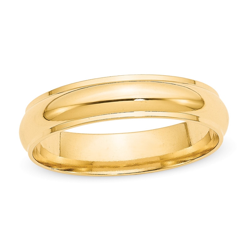 Men s 5 0mm Wedding Band in 14K Gold Zales Men s 5 0mm Wedding Band in 14K Gold Zales