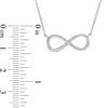 Thumbnail Image 1 of Diamond Accent Three Stone Infinity Necklace in 10K White Gold