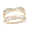 Thumbnail Image 1 of 3/4 CT. T.W. Baguette and Round Diamond Chevron Solitaire Enhancer in 14K Gold