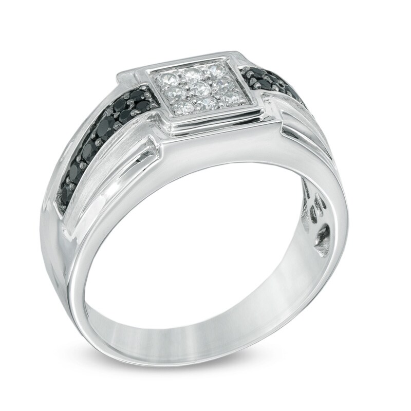 Main Image 2 of 5/8 CT. T.W. Enhanced Black and White Diamond Ring in 10K White Gold
