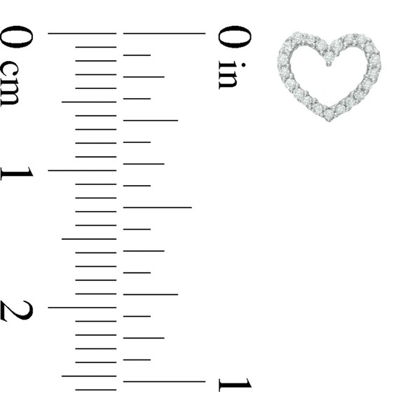 1/10 CT. T.w. Diamond Heart Stud Earrings in 10K White Gold