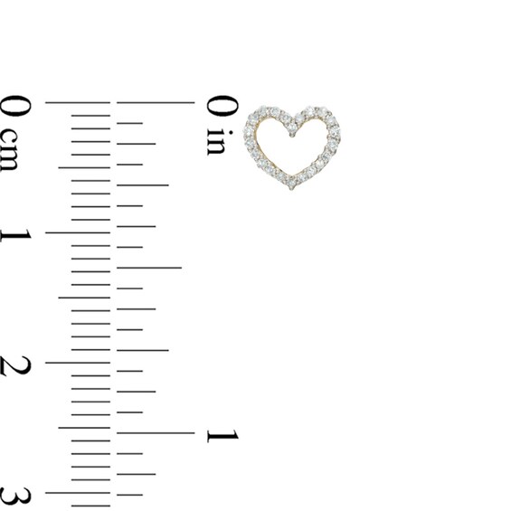 1/10 CT. T.w. Diamond Heart Stud Earrings in 10K Gold