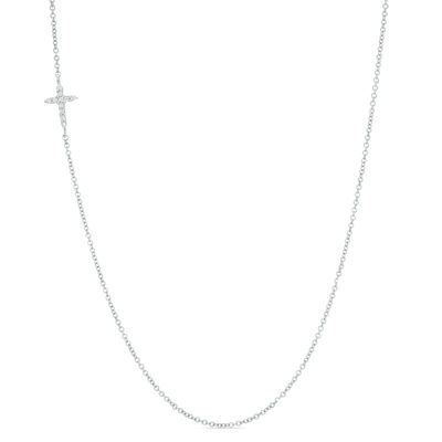 Diamond Accent Sideways Cross Necklace 