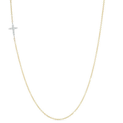Diamond Accent Sideways Cross Necklace 
