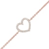 Thumbnail Image 0 of Diamond Accent Heart Bracelet in 10K Rose Gold