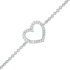 Thumbnail Image 1 of Diamond Accent Heart Bracelet in 10K White Gold