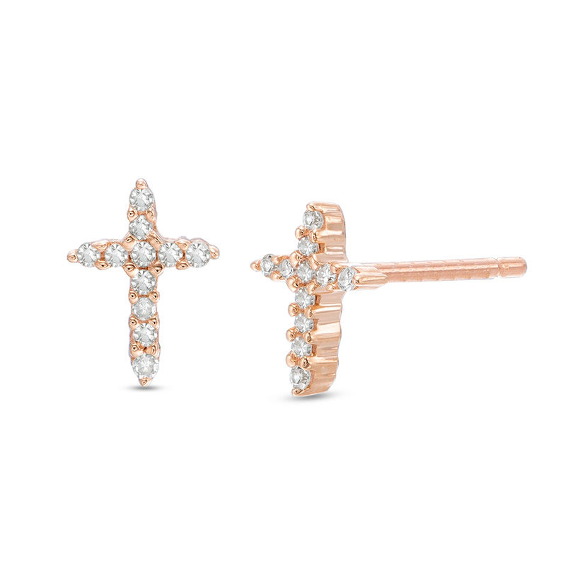 14K Gold Diamond Single Cross Earrings 66195: buy online in NYC. Best price  at TRAXNYC.