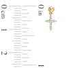 Thumbnail Image 1 of Diamond Accent Cross Drop Earrings in 10K Rose Gold