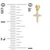 Thumbnail Image 1 of Diamond Accent Cross Drop Earrings in 10K Rose Gold