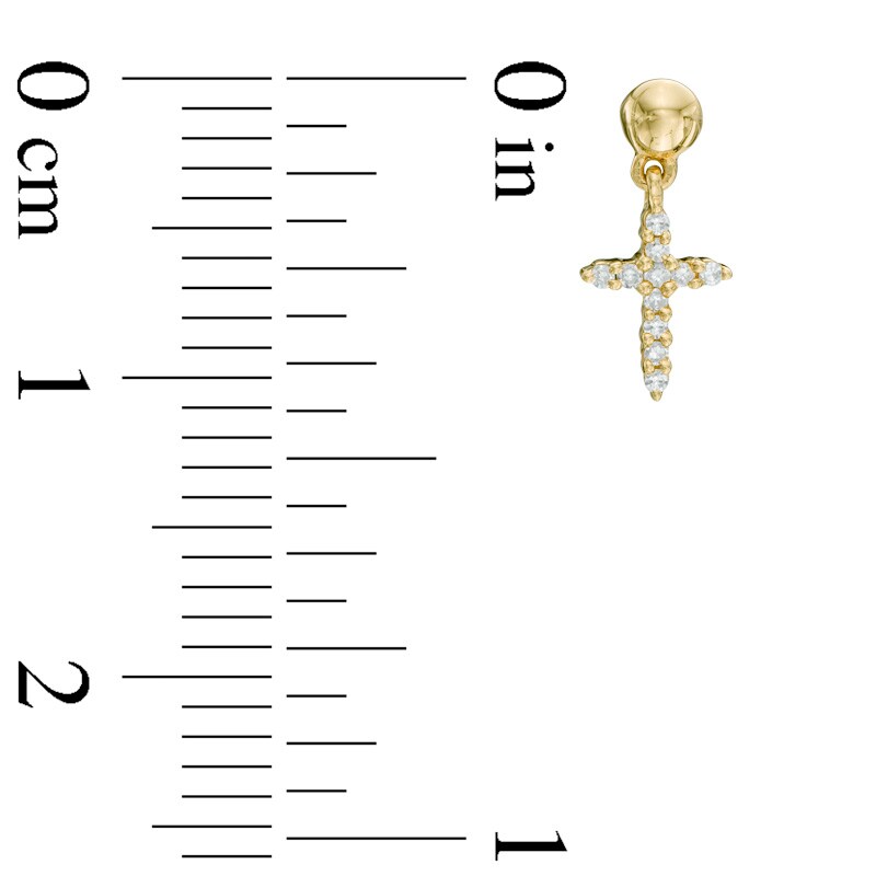 Main Image 2 of Diamond Accent Cross Drop Earrings in 10K Rose Gold