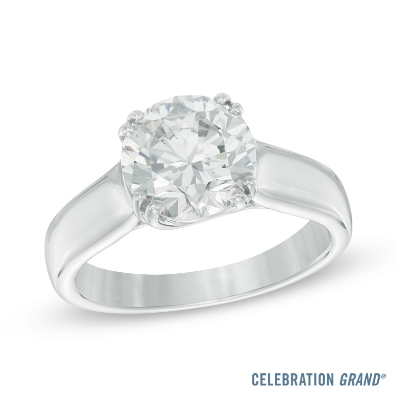 Main Image 1 of Celebration Ideal 3 CT. Certified Diamond Solitaire Engagement Ring in 14K White Gold (I/I1)