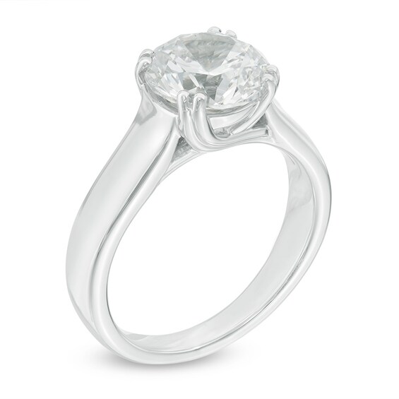 Celebration Ideal 3 CT. Certified Diamond Solitaire Engagement Ring in 14K White Gold (I/I1)