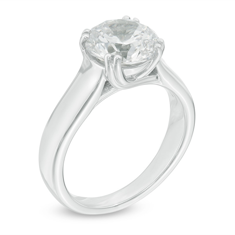 Main Image 2 of Celebration Ideal 3 CT. Certified Diamond Solitaire Engagement Ring in 14K White Gold (I/I1)