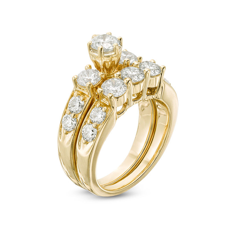 3 CT. T.W. Diamond Past Present Future® Bridal Set in 14K Gold