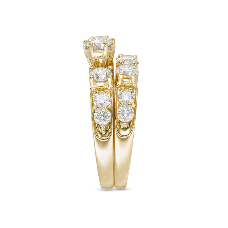 Main Image 5 of 3 CT. T.W. Diamond Past Present Future® Bridal Set in 14K Gold