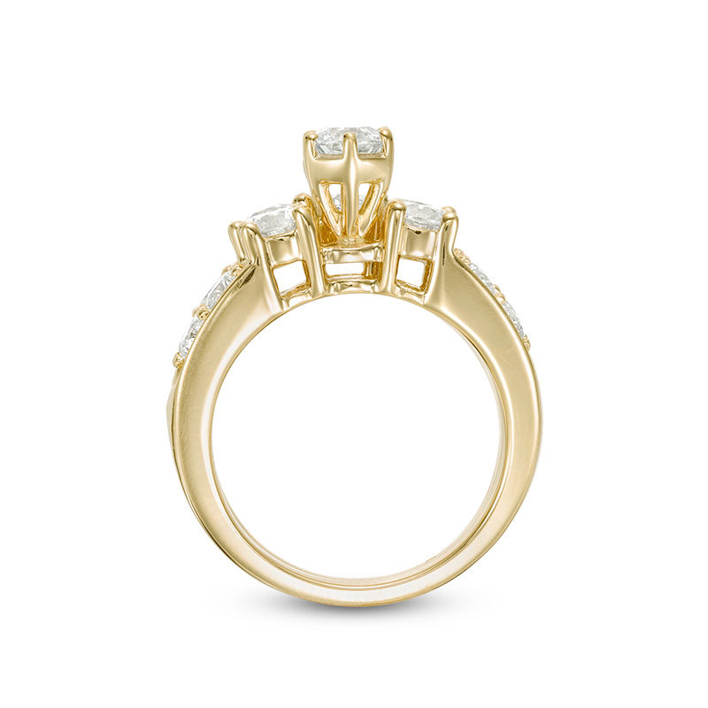 Main Image 6 of 3 CT. T.W. Diamond Past Present Future® Bridal Set in 14K Gold